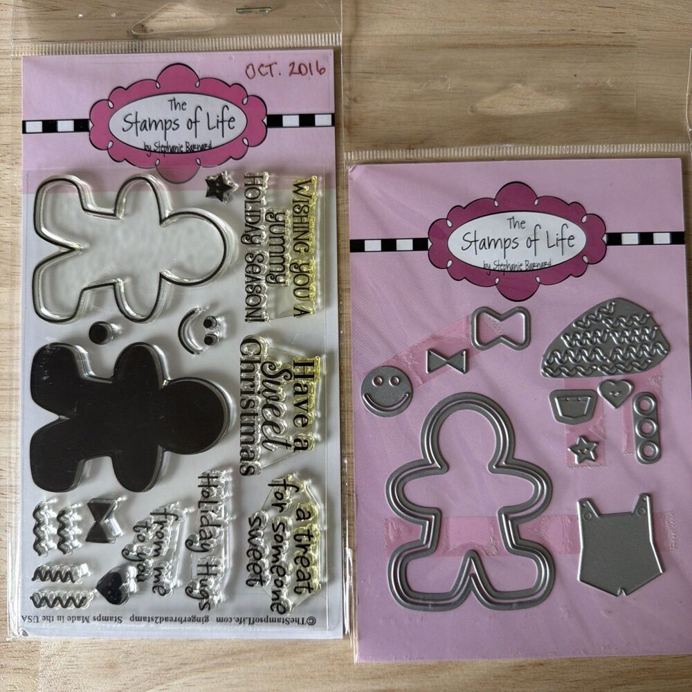 Stamps of Life gingerbread 2 stamp + die bundle winter Christmas baking man